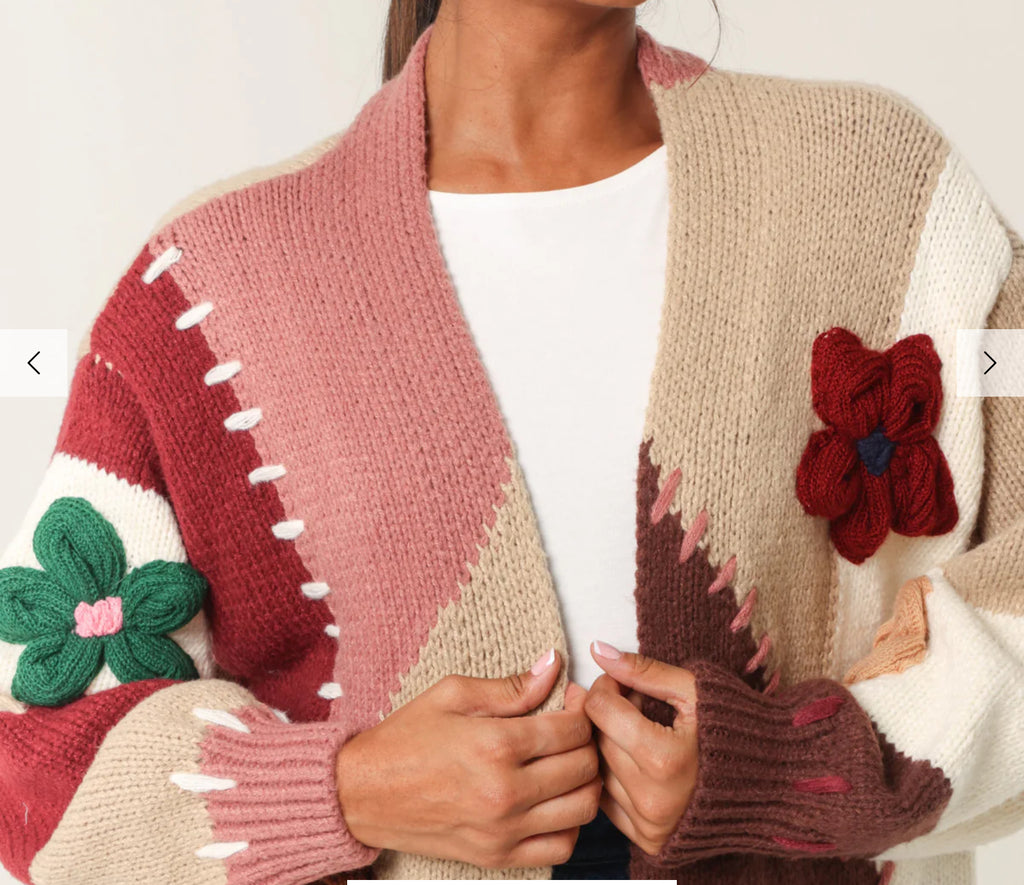 Colour block cardigan full length