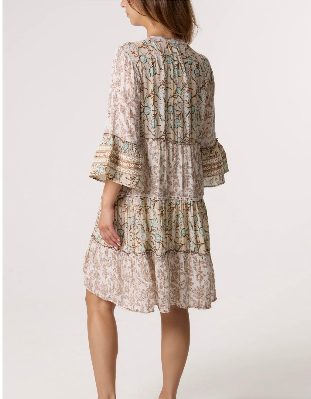 Embellished Tiered Smock Dress