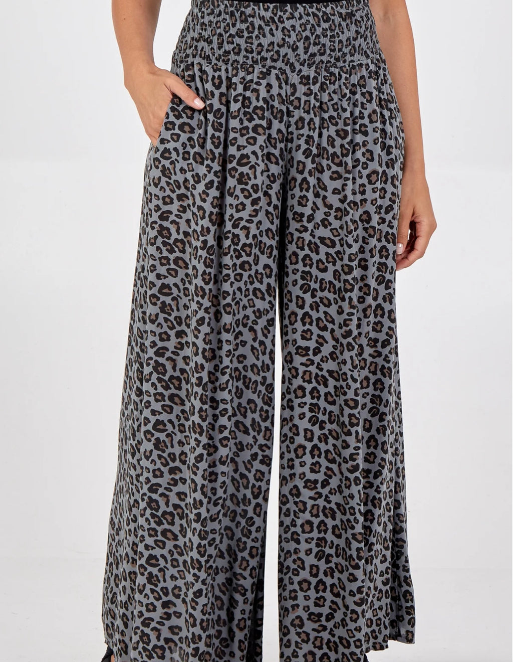 Leopard Print High Waist Wide Leg Trouser