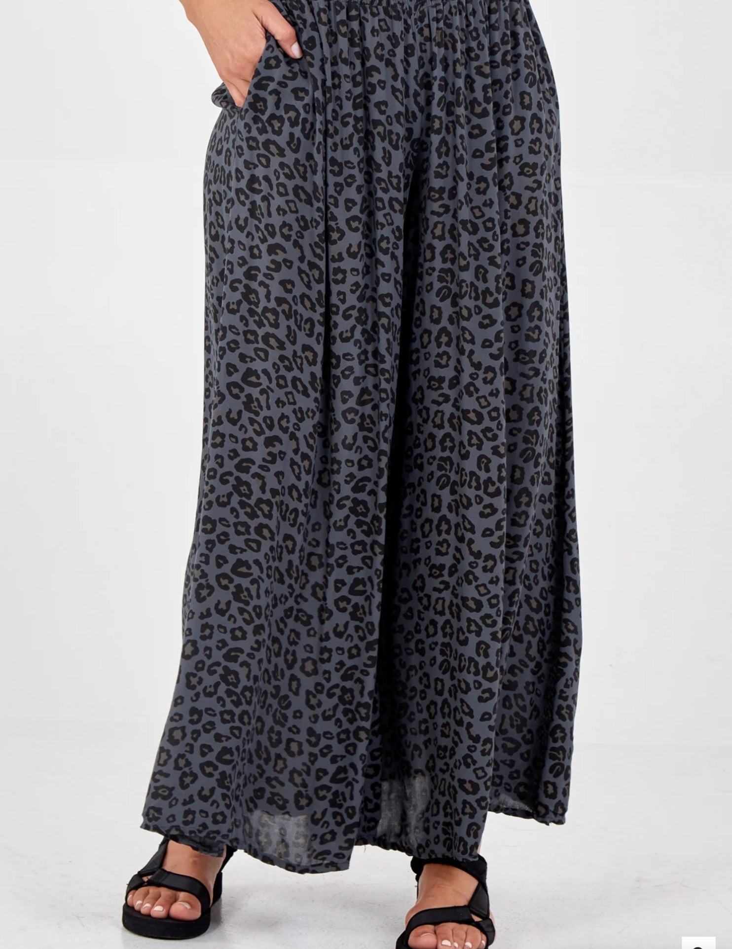 Leopard Print High Waist Wide Leg Trouser