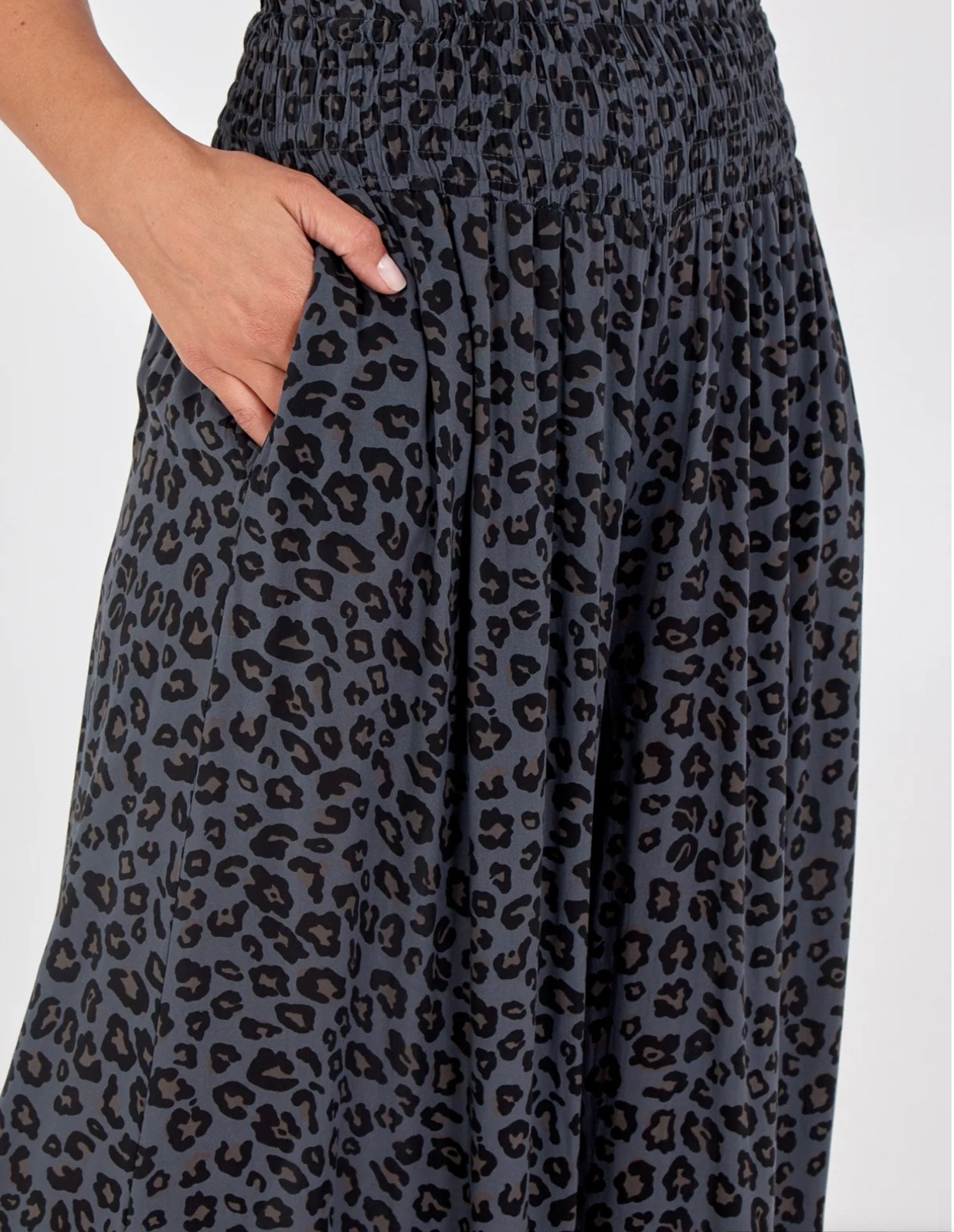 Leopard Print High Waist Wide Leg Trouser
