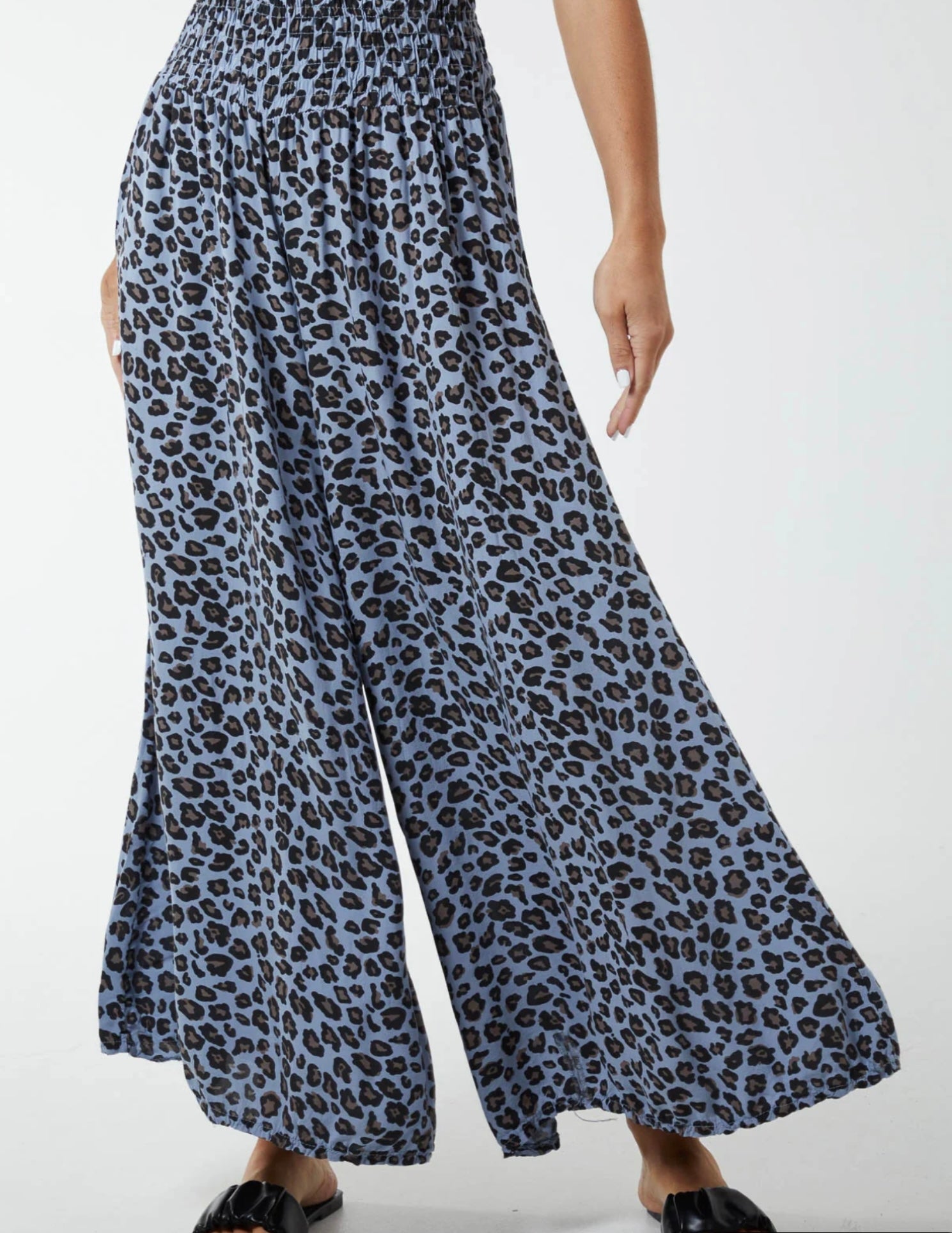 Leopard Print High Waist Wide Leg Trouser