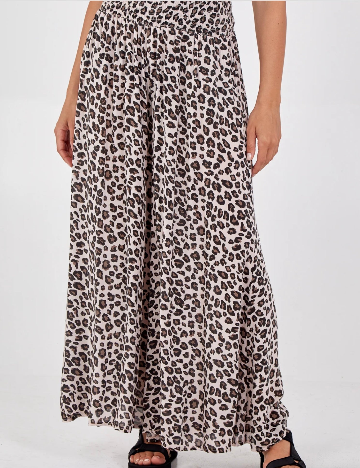 Leopard Print High Waist Wide Leg Trouser