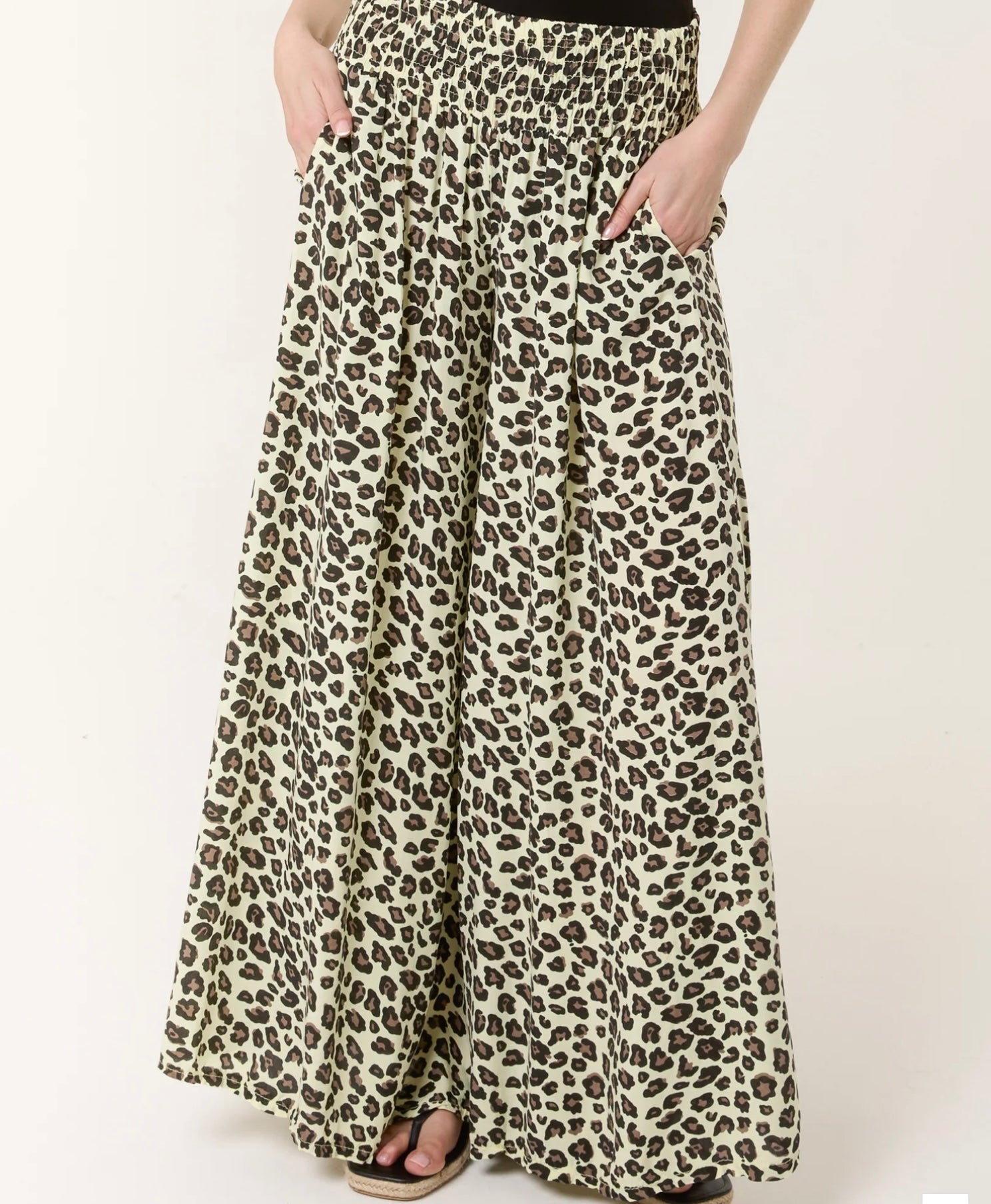 Leopard Print High Waist Wide Leg Trouser