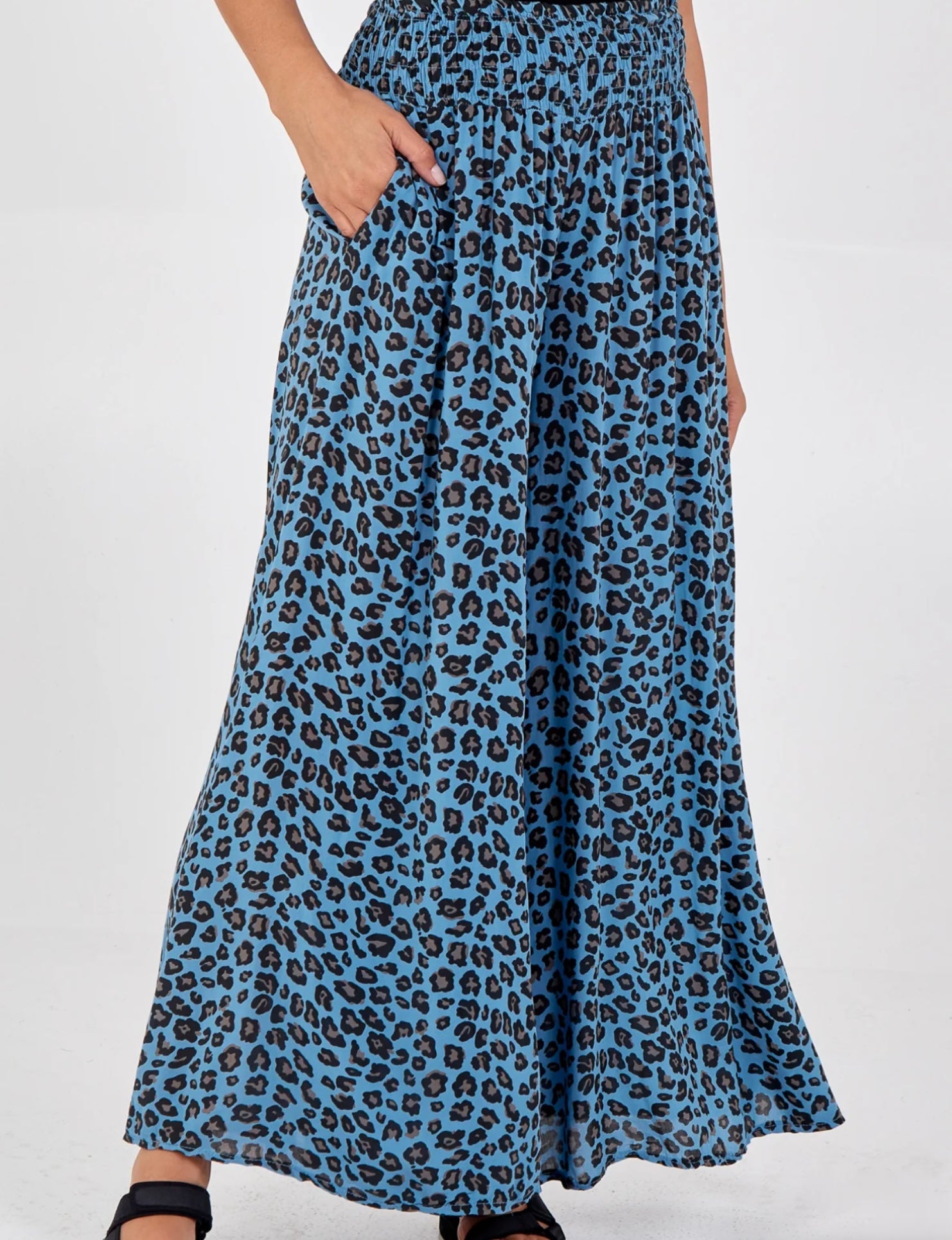 Leopard Print High Waist Wide Leg Trouser