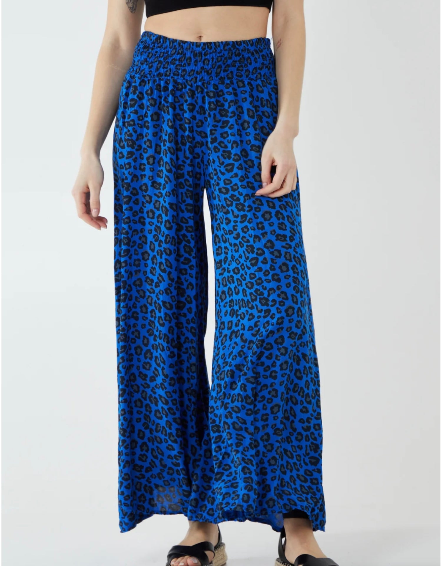 Leopard Print High Waist Wide Leg Trouser