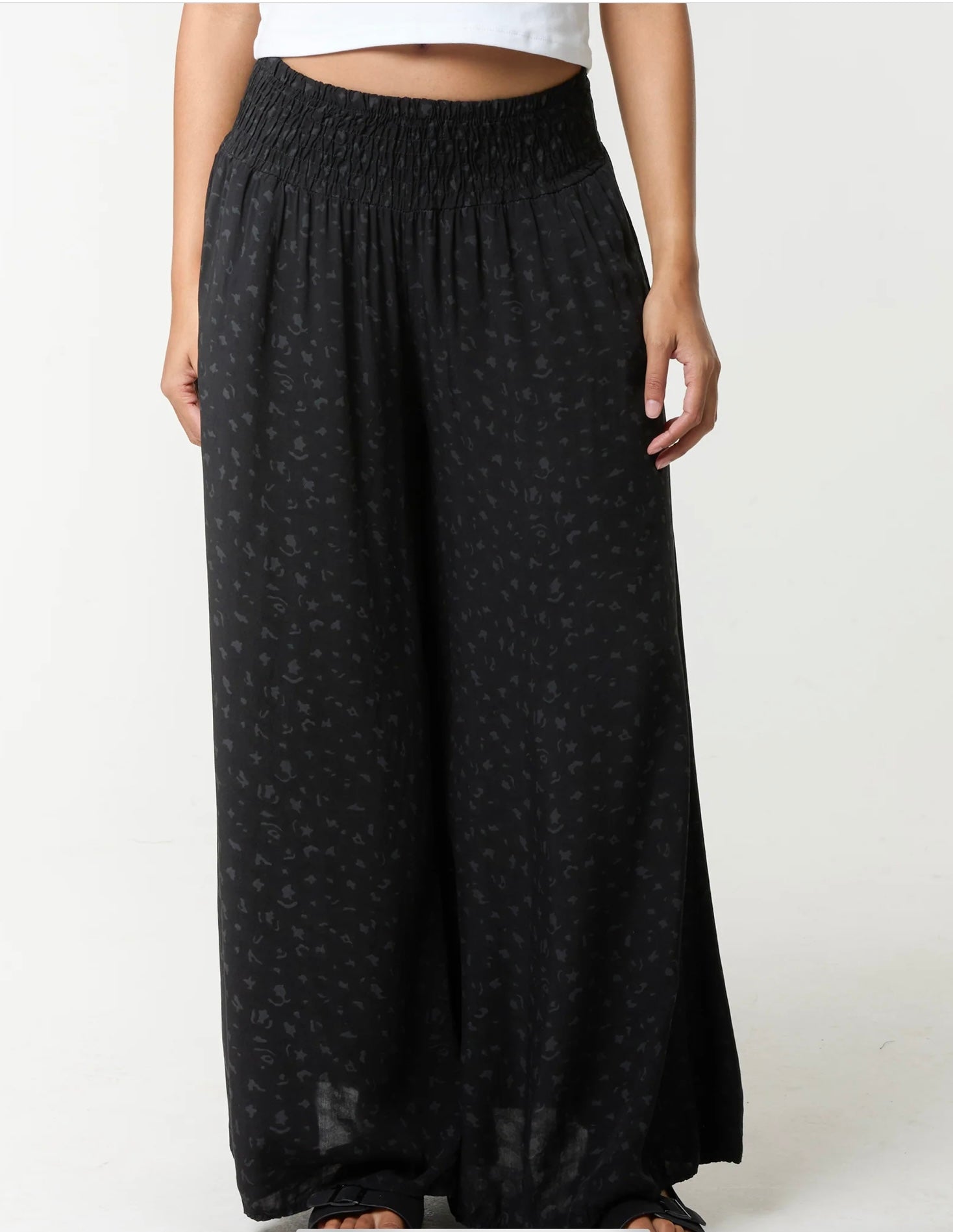 Leopard Print High Waist Wide Leg Trouser