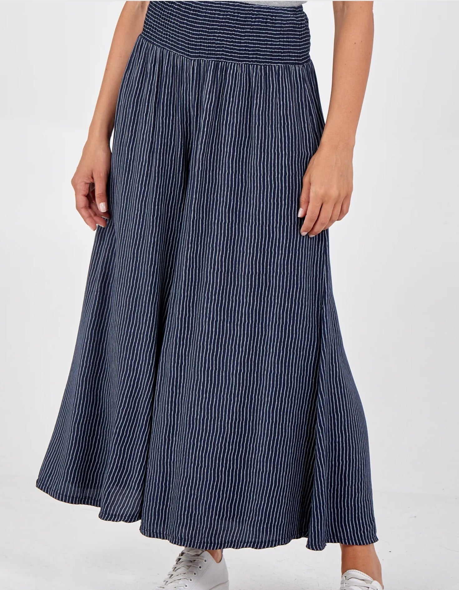 Pinstripe Wide Leg Trouser