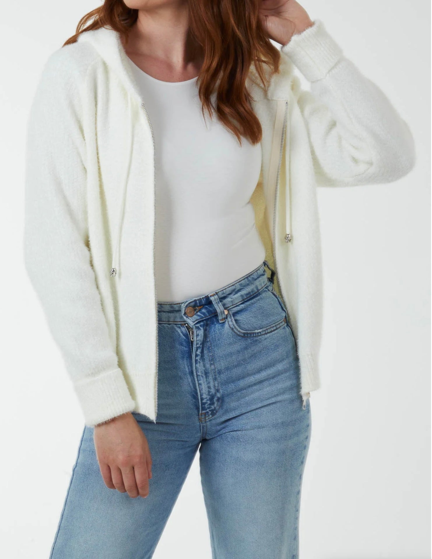 Zip Up Soft feel fluffy Hoodie