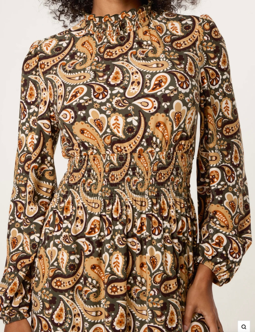 Paisley High Neck Stretch Dress