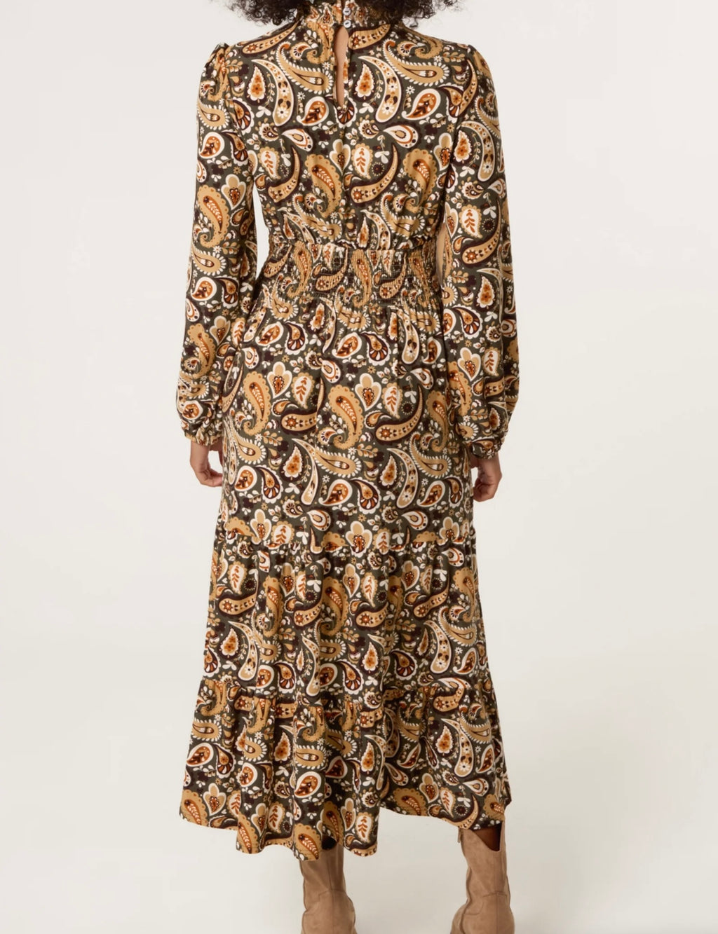 Paisley High Neck Stretch Dress
