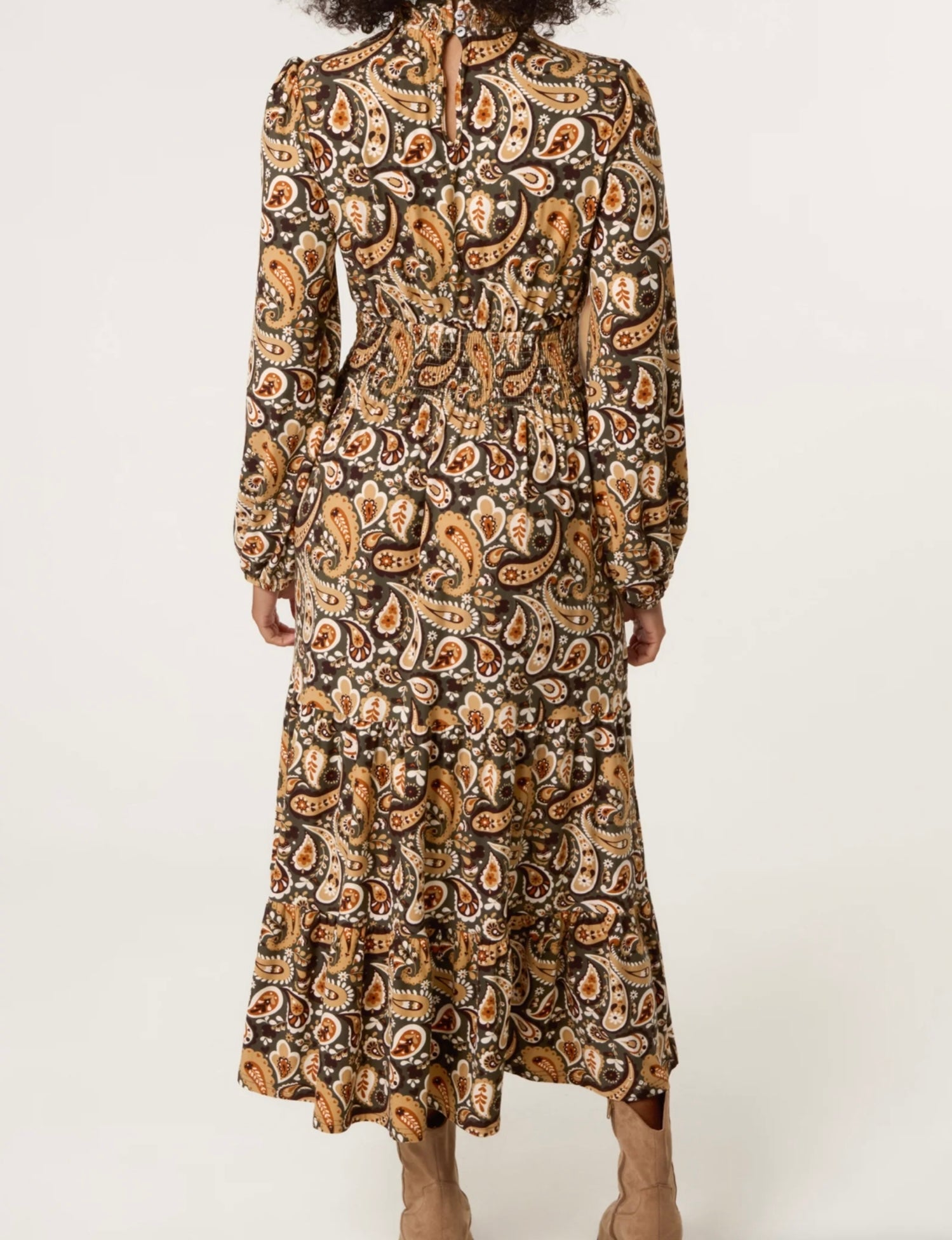 Paisley High Neck Stretch Dress