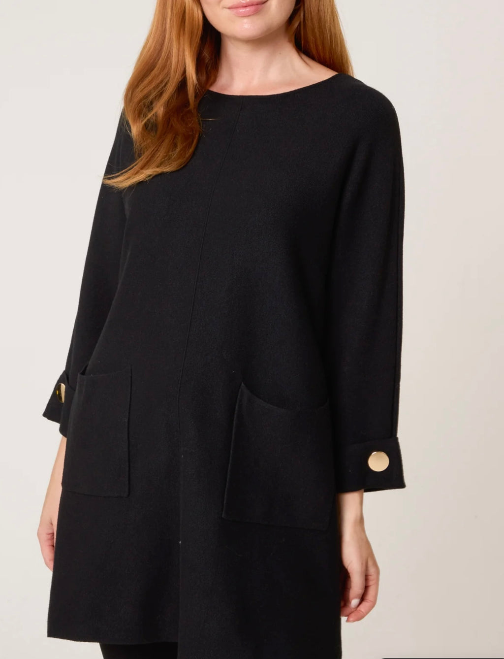 Tunic Gold Button Front Seam