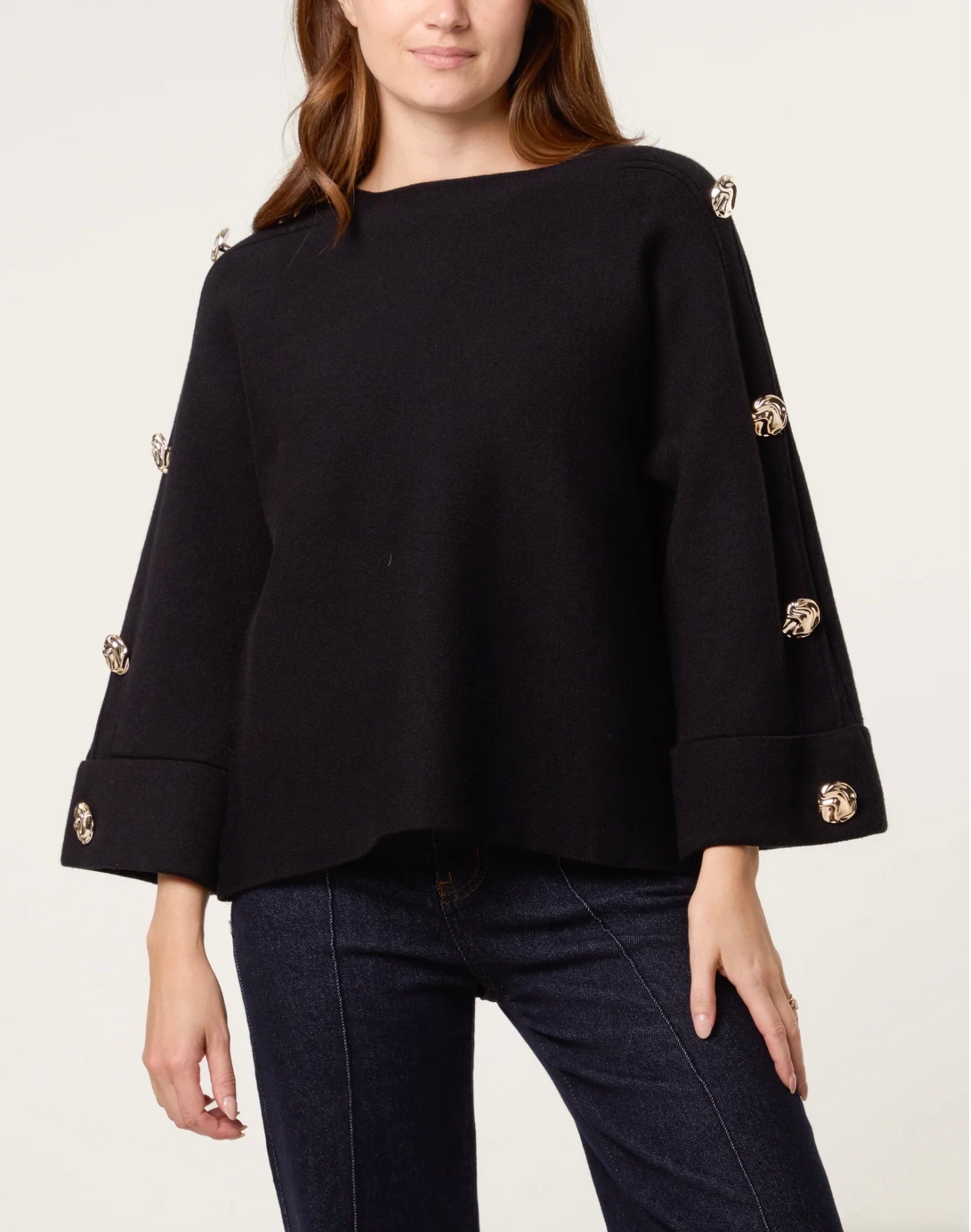 Gold Button Detail Jumper