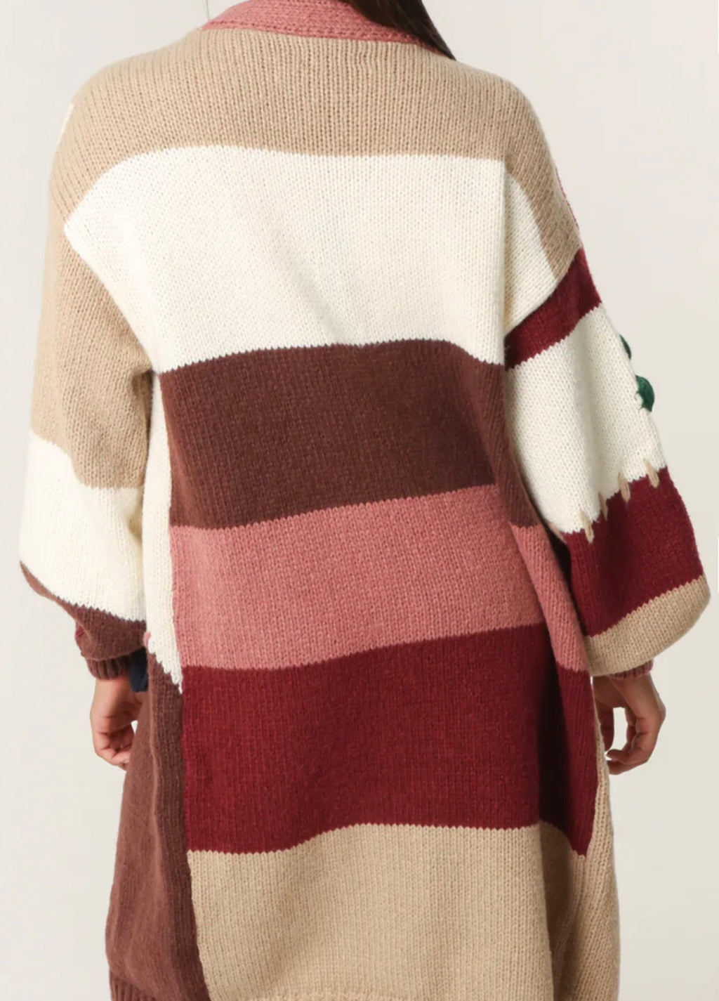 Colour block cardigan full length