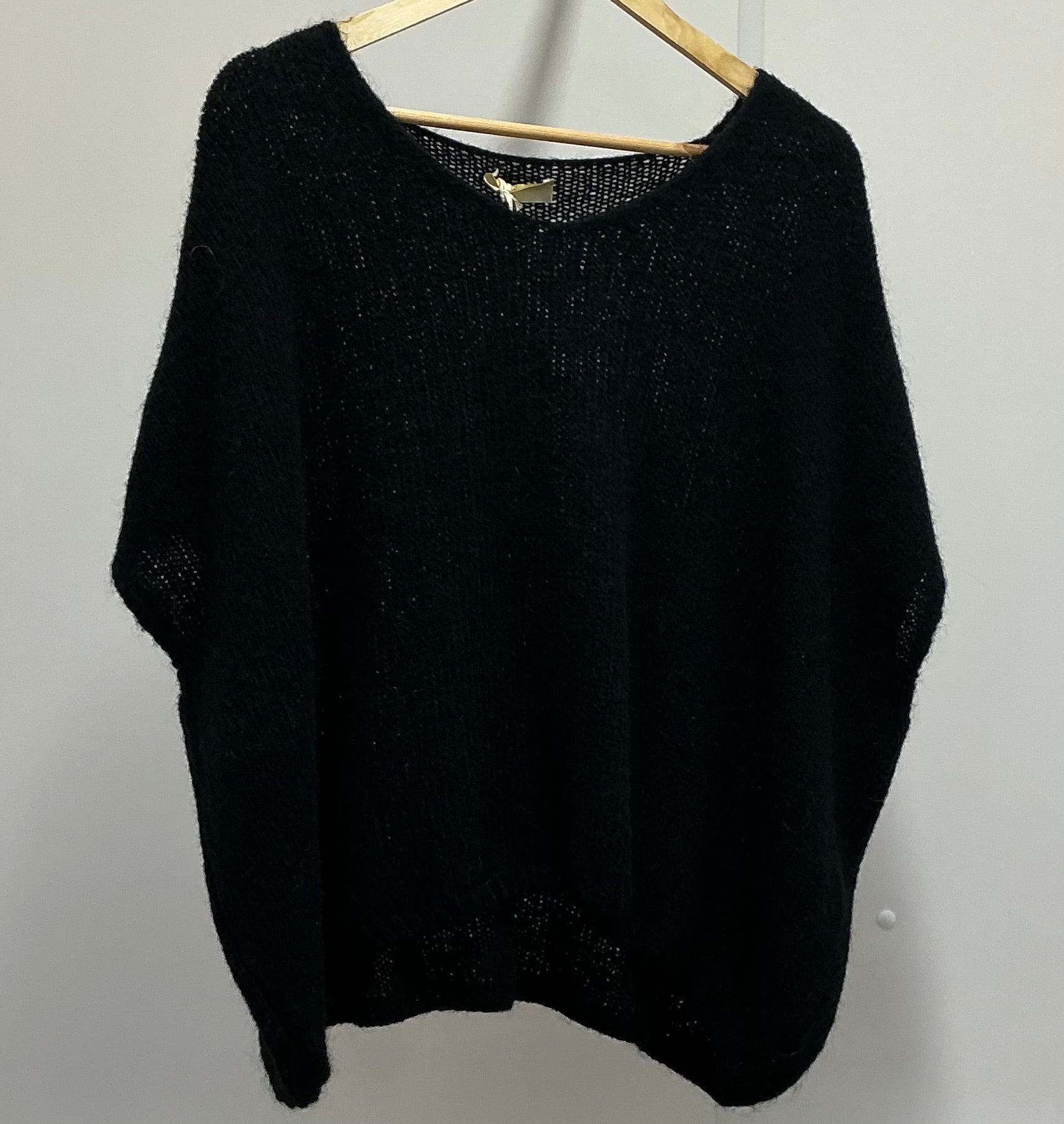 V Neck Short Sleeve Mohair Jumper