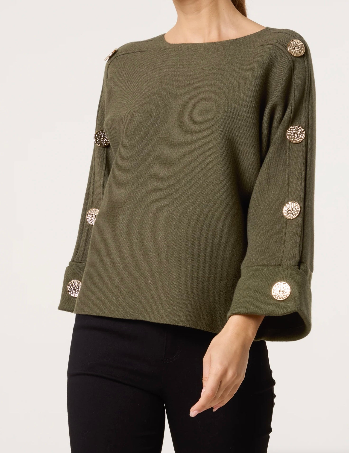 Gold Button Detail Jumper