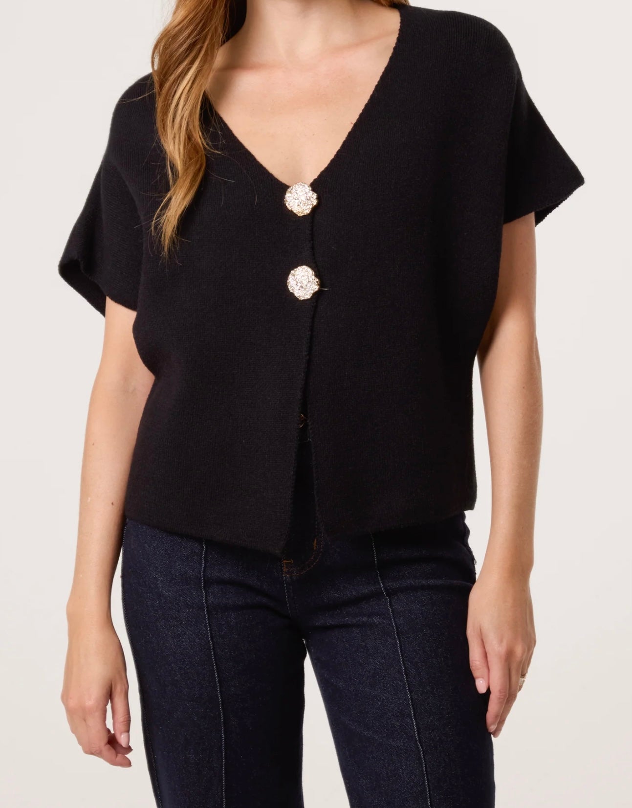 V Neck knitted Cardigan Vest