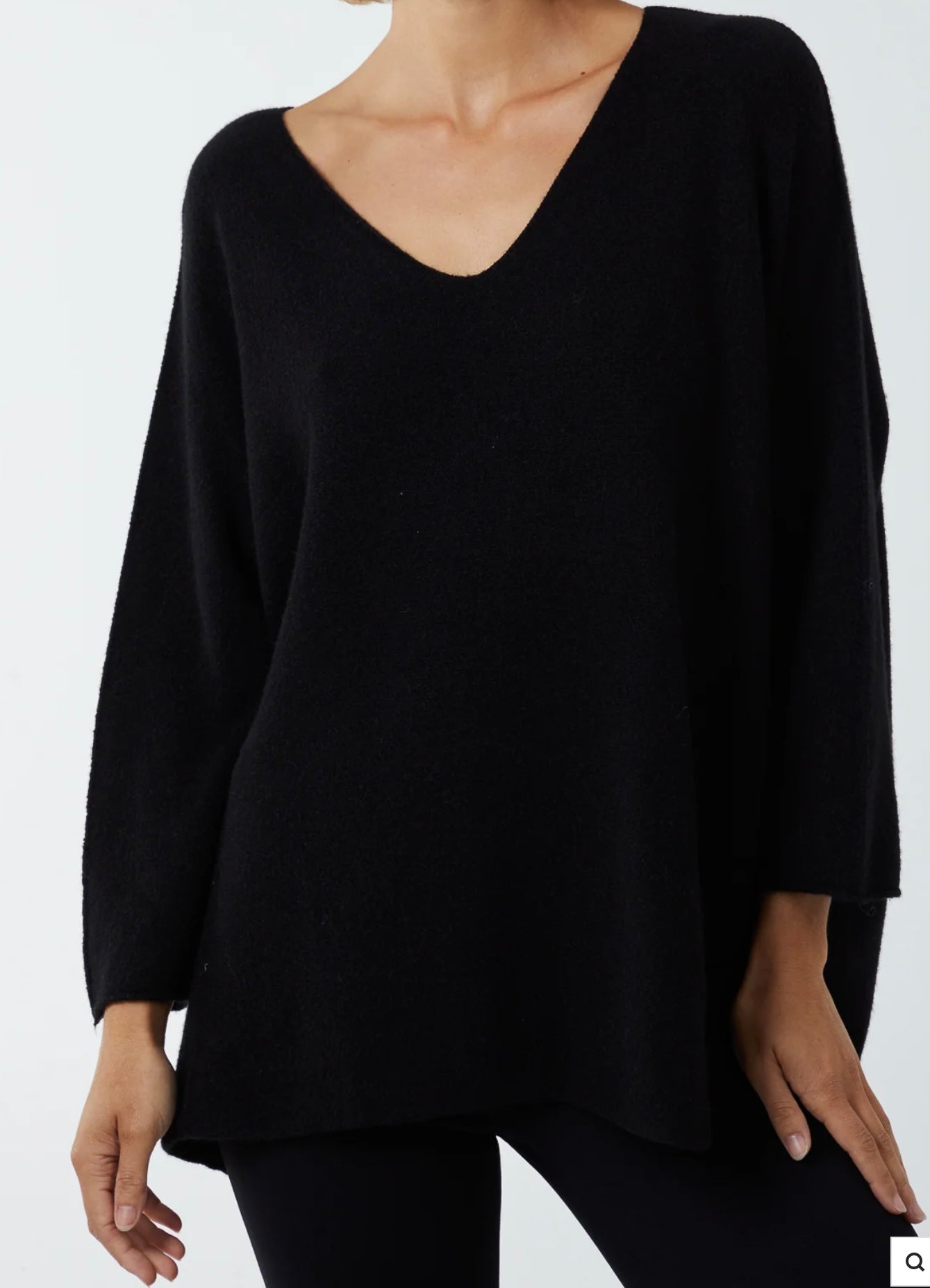 V Neck Oversized Fine Knit Jumper