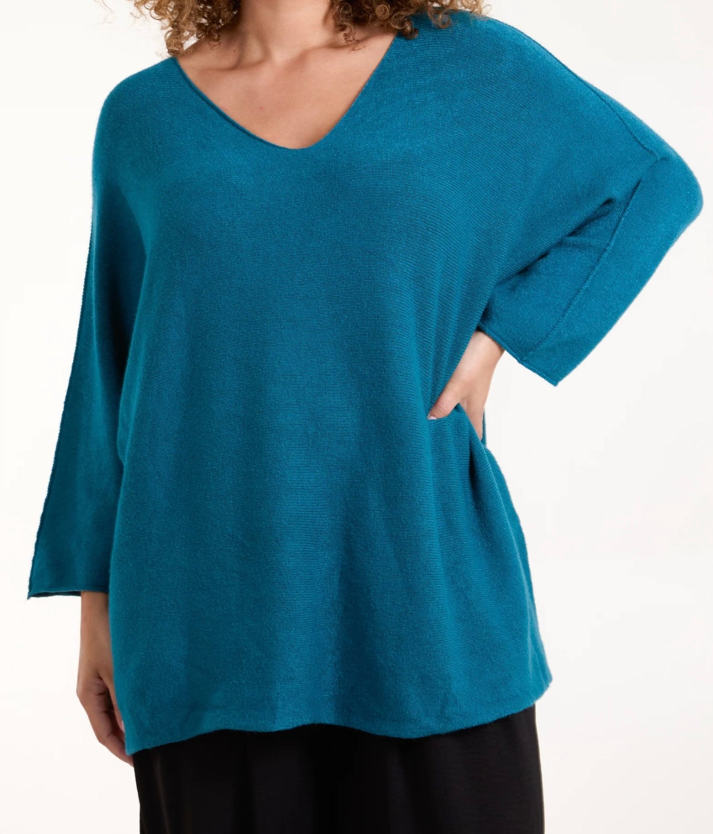 V Neck Oversized Fine Knit Jumper